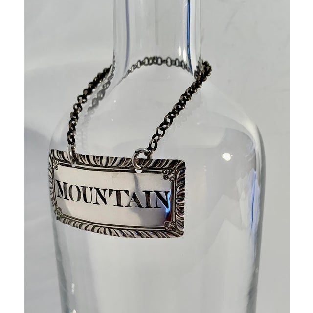 George III Sterling silver wine decanter label or bottle ticket as it is referred to in England. Hand wrought by...