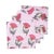 4 Pink and Green Floral Block Print Table Napkins - India Set of Four For Sale In Oklahoma City - Image 6 of 7
