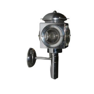 Chrome & Glass Lens Wall Sconce, 1970s For Sale