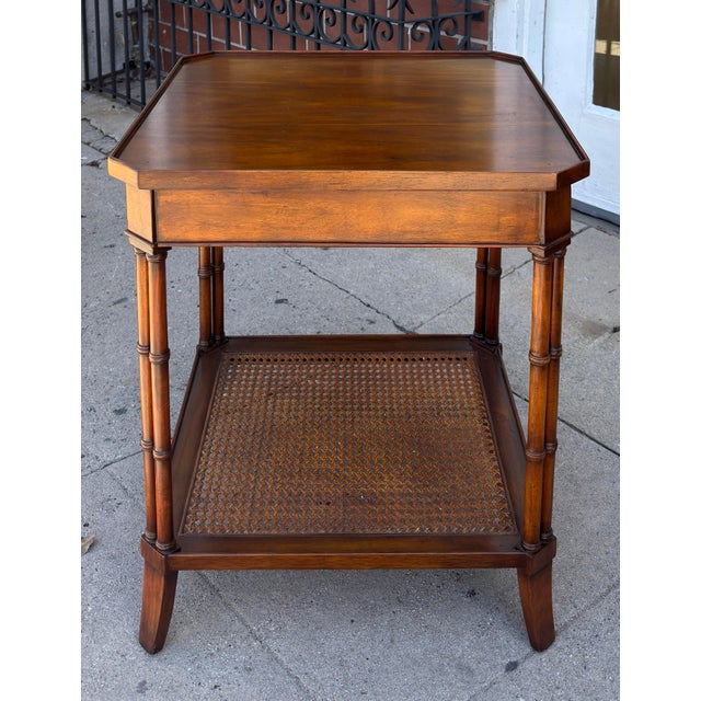 Wood Regency Style English Two Tier Side Table by Sarreid For Sale - Image 7 of 8