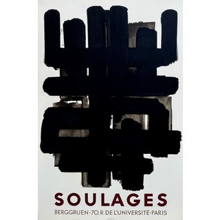 Pierre Soulages, Lithograph No. 3, 1958, Original Lithograph For Sale