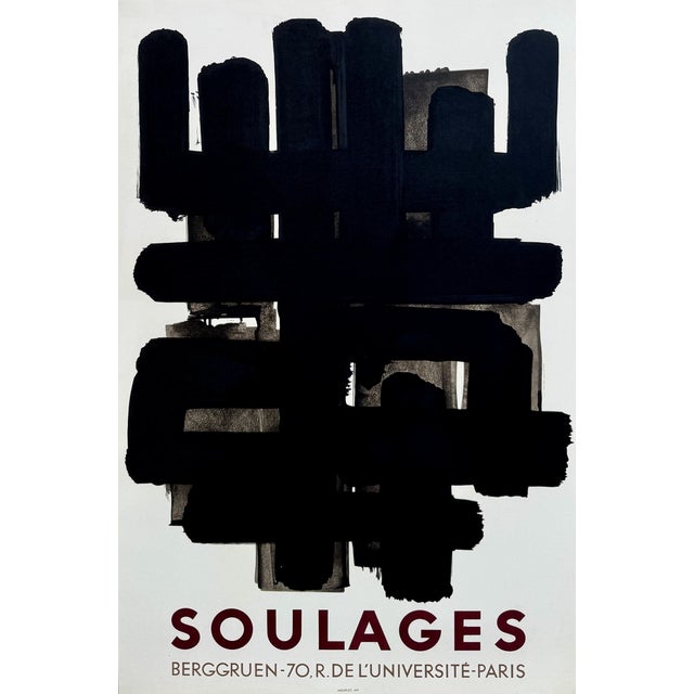 Pierre Soulages, Lithograph No. 3, 1958, Original Lithograph For Sale