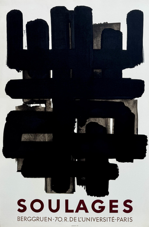 Pierre Soulages, Lithograph No. 3, 1958, Original Lithograph