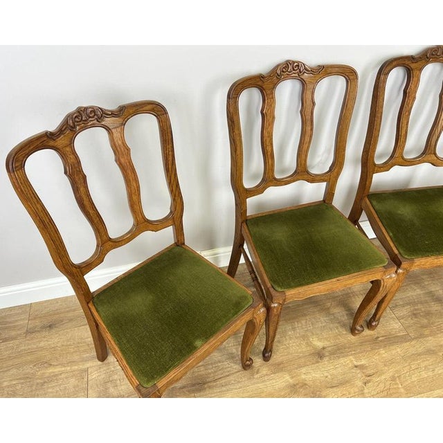 French Dining Chairs in Oak, Set of 4 For Sale - Image 4 of 13