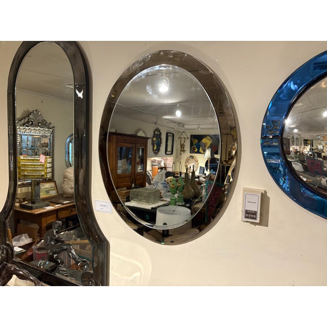 Mid 20th Century Italian Modern Fontana Arte Inspired Beveled Mirror For Sale - Image 11 of 12