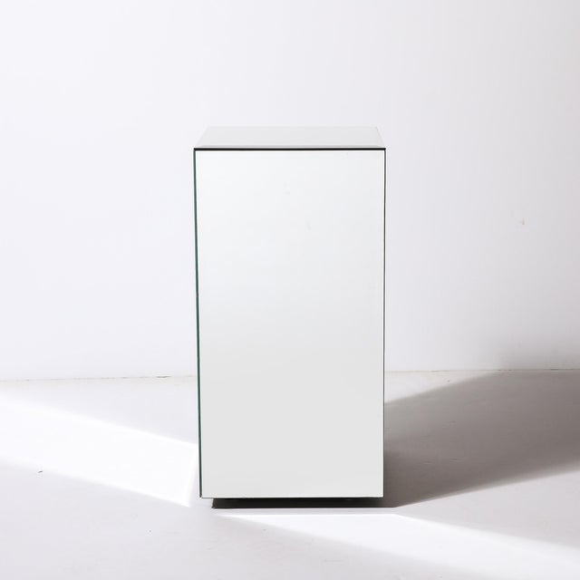 Mid-Century Modern Mid-Century Modernist Beveled Mirror Pedestal With Smoked Top For Sale - Image 3 of 7