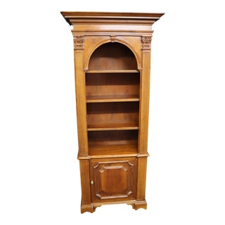 Italian Architectural Carved Walnut Bookcase For Sale