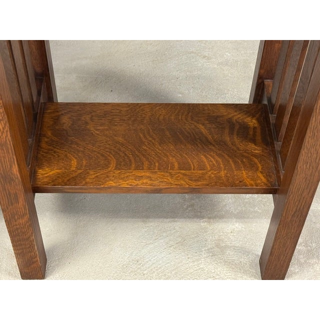 1990s Stickley Style Oak Nightstands - A Pair For Sale - Image 9 of 9