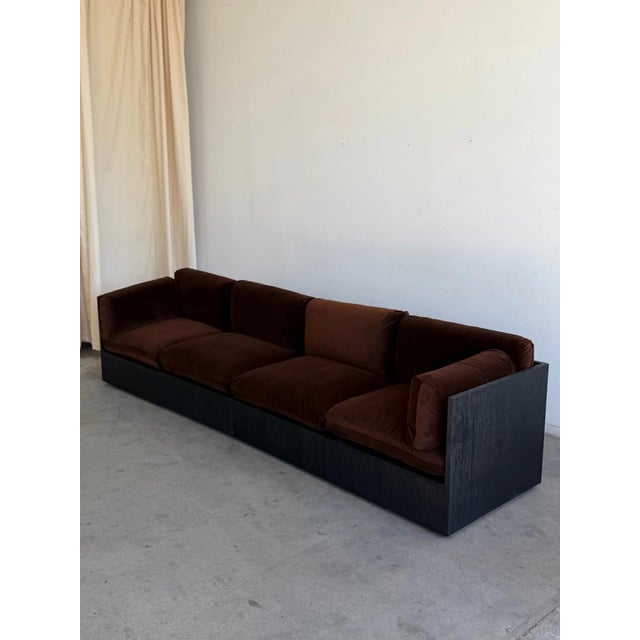 Brown Cantabria Modular Sofa- Ebonized Oak Upgrade For Sale - Image 8 of 11