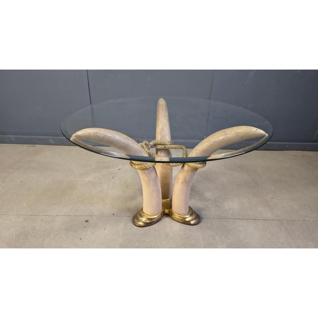 Vintage Faux Tusk Center or Side Table in the style of Valenti, 1970s For Sale - Image 10 of 11