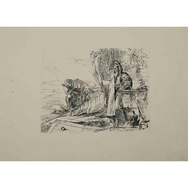 Philosopher standing with a book is an etching realized by Giambattista Tiepolo, in 1785. Sheet 32 x 23 cm. Good...
