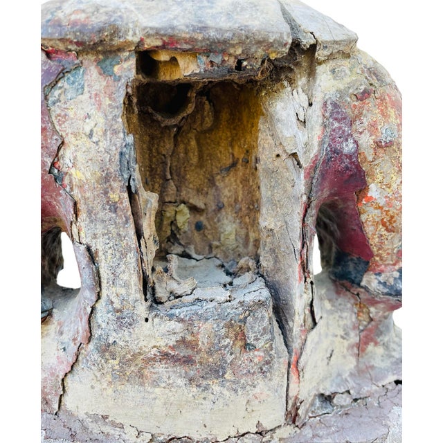 Antique Chinese Polychrome Hand Carved Wood Ancestral Sculpture With Consecration Chamber For Sale - Image 12 of 12