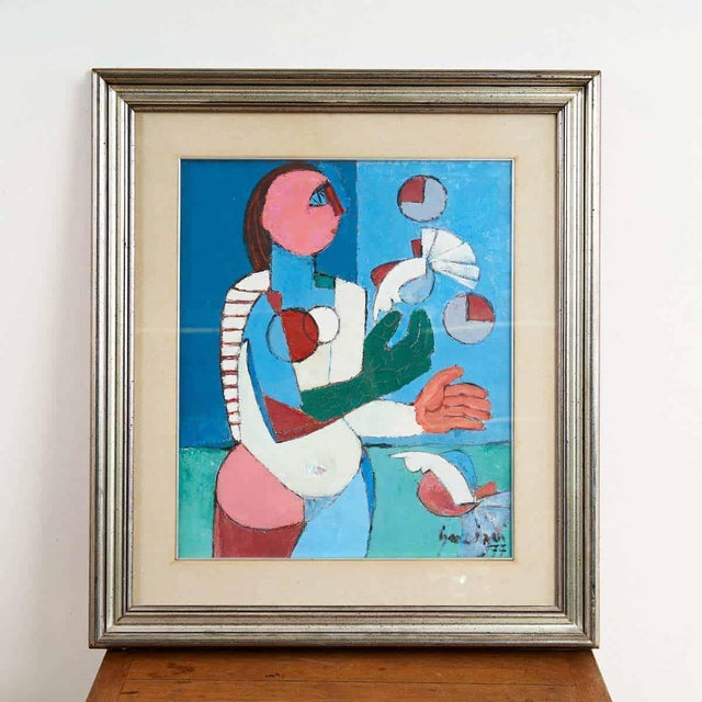 Graziani 77, Abstract Composition, 1970s, Oil on Canvas, Framed For Sale - Image 6 of 6