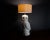 A very large and immensely fun vintage table lamp made of white-lacquered resinous fibreglass in the form of an owl, with...