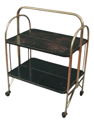 Art Deco/Moderne Chromed Rolling Cart