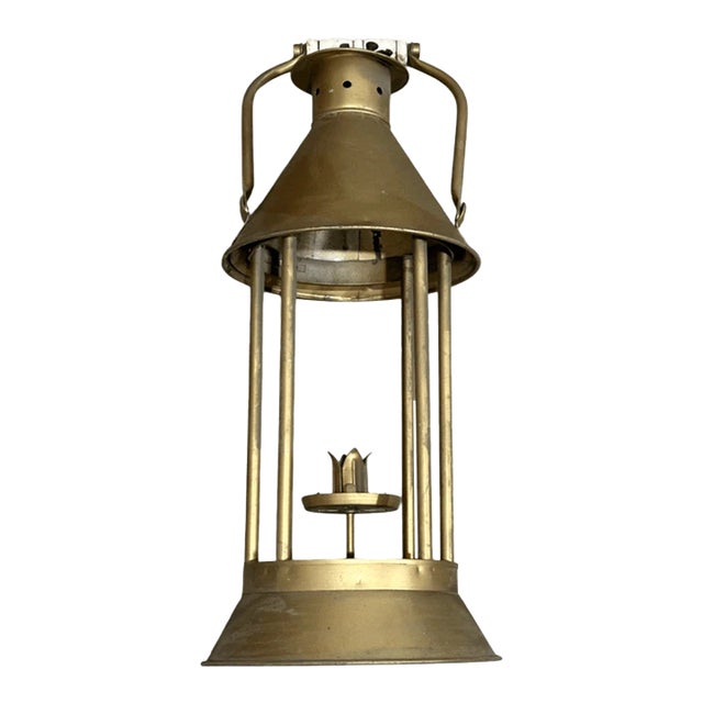 Vintage Mid Century Style Copper Lantern Candle Holder For Sale