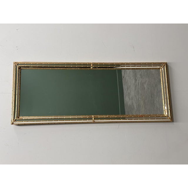 Gilt Faux-Bamboo Wall Mirror, Italy, 1970s For Sale - Image 6 of 14