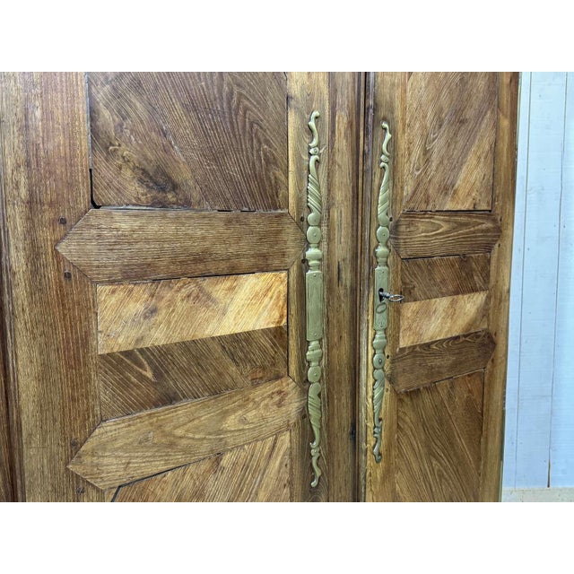 Wood Antique Breton Wardrobe in Oak and Chestnut, 1800s For Sale - Image 7 of 18