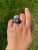 Gemstone The Saratoga: Interesting Hardstone Ring with Blue Topaz & Diamonds For Sale - Image 7 of 7