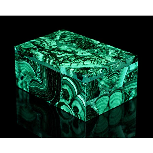Malachite Box Rainbow Genuine Gemstone Italian Made For Sale - Image 15 of 15