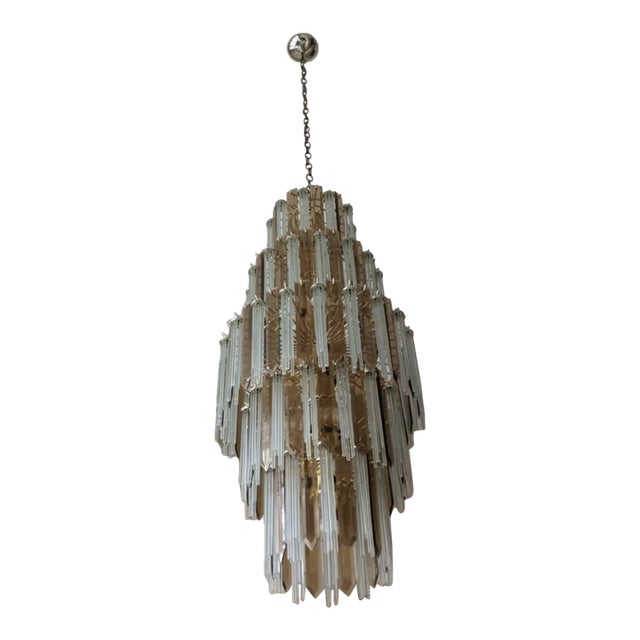 Modern Paolo Venini Murano Glass Chandelier For Sale