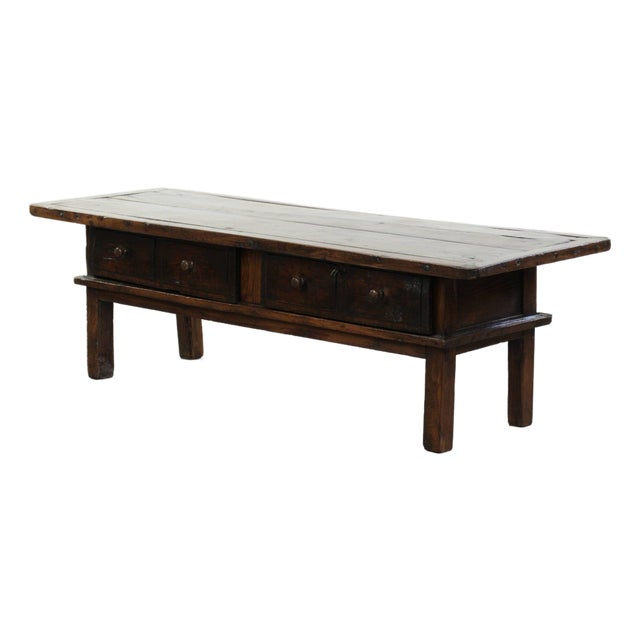 Antique Southern European Chestnut Coffee Table For Sale