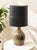 Mid 20th Century Vintage Boho Chic Drip Glaze Table Lamp With Black Shade For Sale - Image 5 of 11