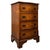 A beautifully shaped and highly desirable 20th-century small serpentine chest of drawers in burr oak, combining...
