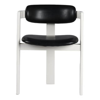 Italian Black Faux Leather Lounge Chair, 1960s For Sale