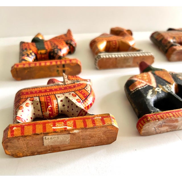 Antique Indian Hand-Painted Folk Art Animal Procession Figures, Set of 11 For Sale - Image 10 of 12