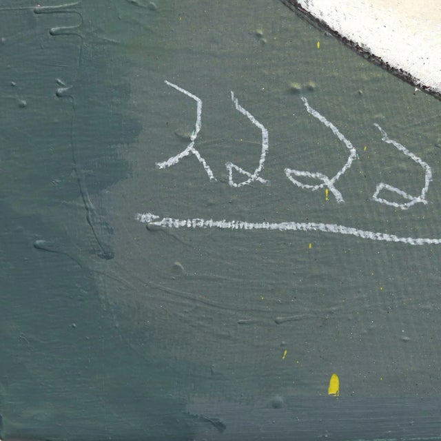 Large Oversized Green Original Artwork on Canvas by Sarah Svetlana: She Preferred the Darkside For Sale - Image 4 of 7