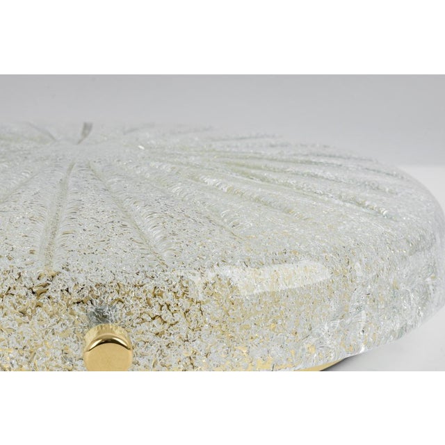1970s Large Round Murano Amber Sunbrust Flushmount attributed to Hillebrand, Germany, 1970s For Sale - Image 5 of 14