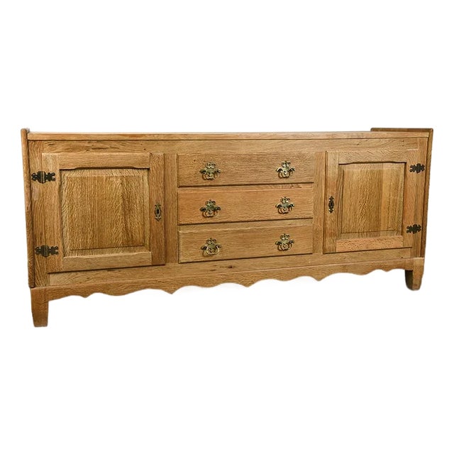 Vintage 1970s Danish Oak Sideboard in the Style of Henning Kjærnulf For Sale