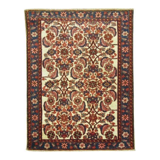 Early 20th Century Ivory Persian Farahan Throw Rug - 2'7" x 3'2" For Sale