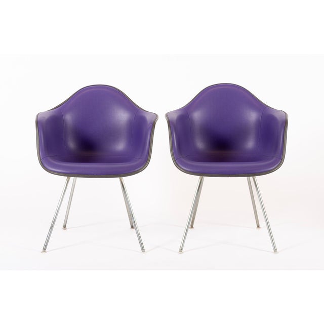 Vintage Mid Century Dax Purple Lounge Chairs by Eames for Herman Miller For Sale - Image 11 of 16