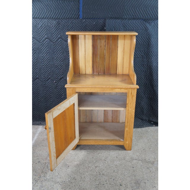Antique Oak Country Farmhouse Dry Sink Drybar Washstand Cabinet Stand For Sale - Image 4 of 11
