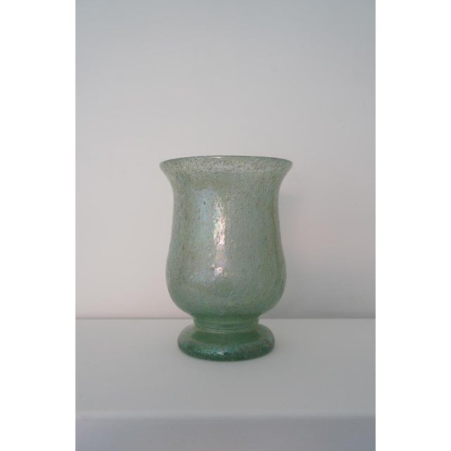Iridescent Pulegoso Glass Chalice Vase, Murano, 1930s For Sale - Image 4 of 15