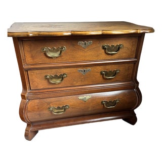 Vintage Baker Furniture Walnut Bombay Chest For Sale