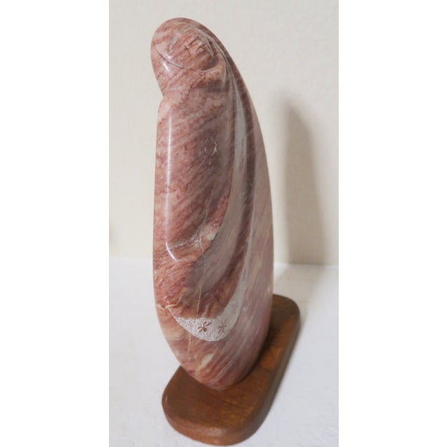 Late 20th Century Beautiful Signed Red Alabaster Sculpture "Navajo Woman" by Noted American Indian Artist Randall Beyale. For Sale - Image 13 of 13
