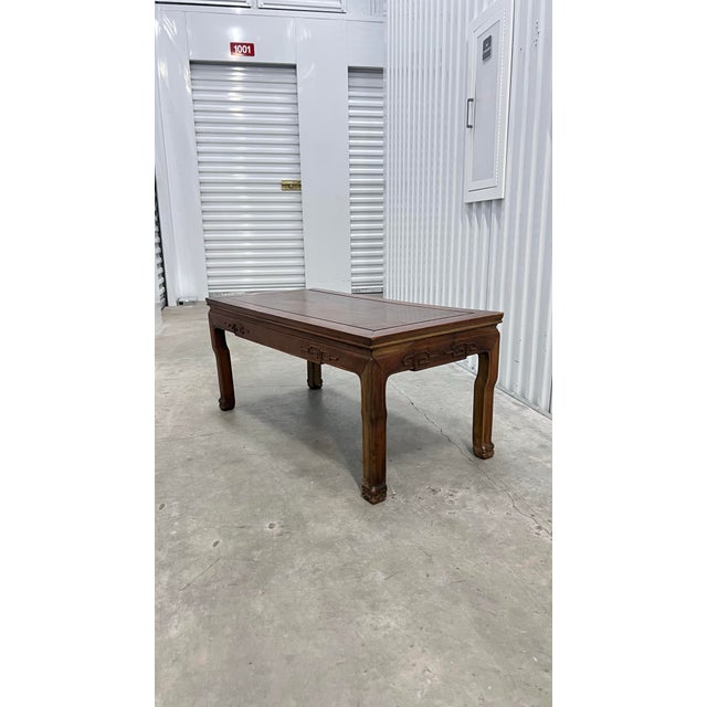 Mid 20th Century Rectangular Elmwood Ming Style Low Coffee Table For Sale - Image 4 of 8