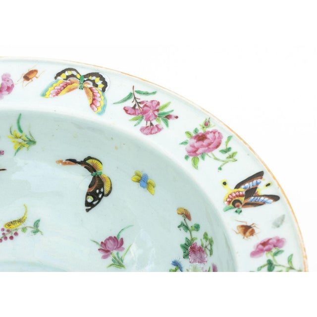 Late 19th Century Chinese Famille Rose Porcelain Punch Bowl For Sale - Image 5 of 8