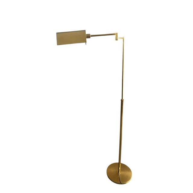 Mid-Century Modern Vintage Brass Bankers Floor Lamp with Articulated Arm, 1960s For Sale - Image 3 of 18