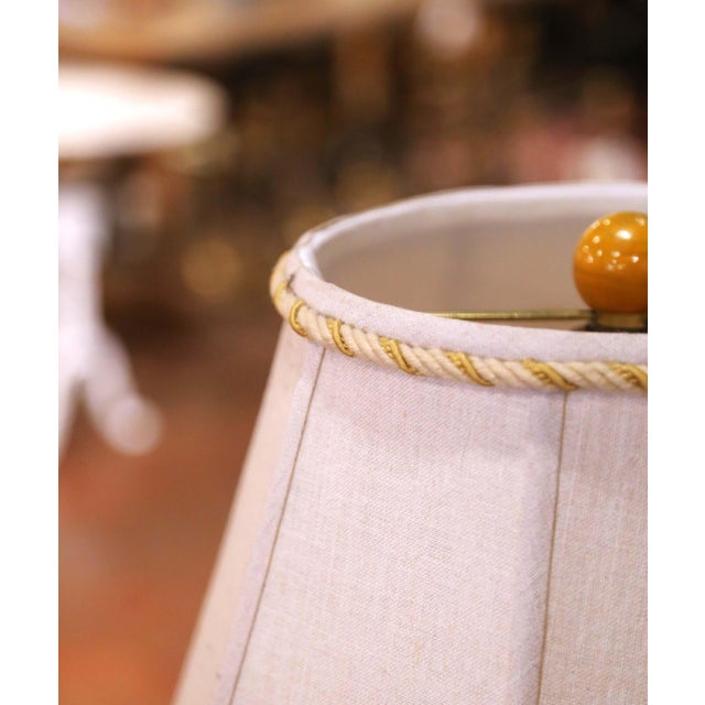 Yellow 19th Century French Yellow Glazed Confit Pot Table Lamp With Custom Shade For Sale - Image 8 of 9