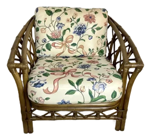 Vintage Ficks Reed Chinoiserie Bamboo and Rattan Armchair