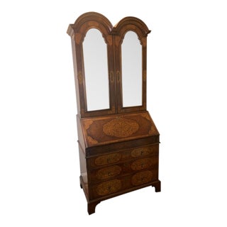 Late 19th Century Antique Dutch Secretary With Inlaid Marquetry For Sale