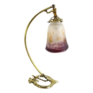 Art Nouveau Bronze Desk Lamp For Sale