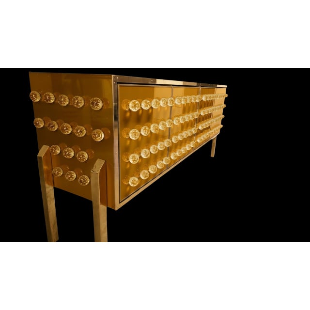 Brass Sideboard with 120 Murano Glass Spheres from Justfurnituress SRL For Sale - Image 11 of 12