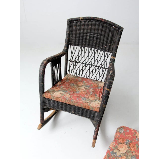 Antique Wicker Rocking Chair For Sale - Image 9 of 13