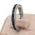 Metal 14k (585) White Gold All Around Natural Sapphire Engraving Band Ring, Size 6 For Sale - Image 7 of 11