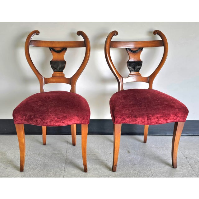 Set of Six Austrian Biedermeier Side Chairs With Lyre Shaped Backs, Circa 1850s For Sale - Image 12 of 15